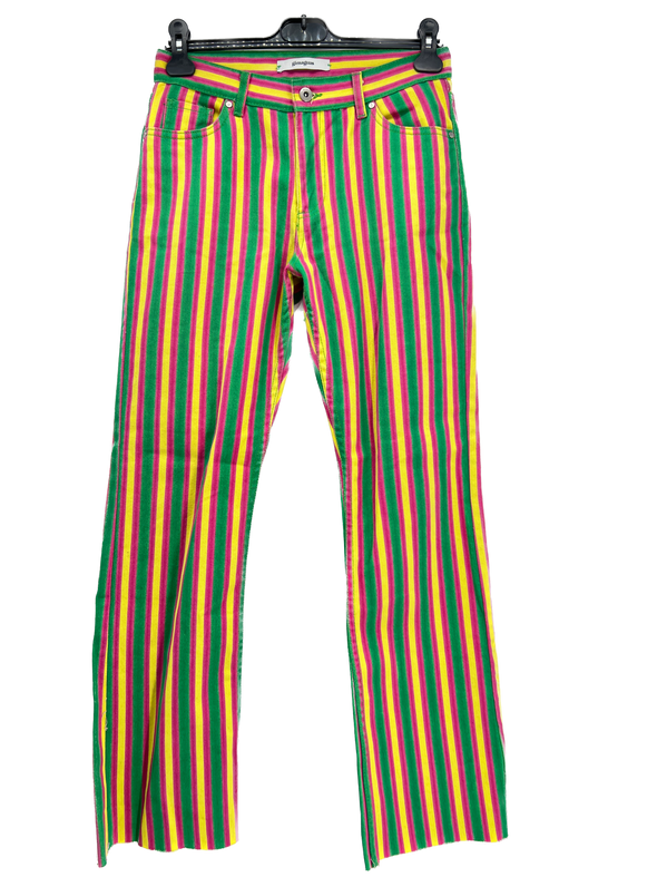 Pantalon à rayures multicolores