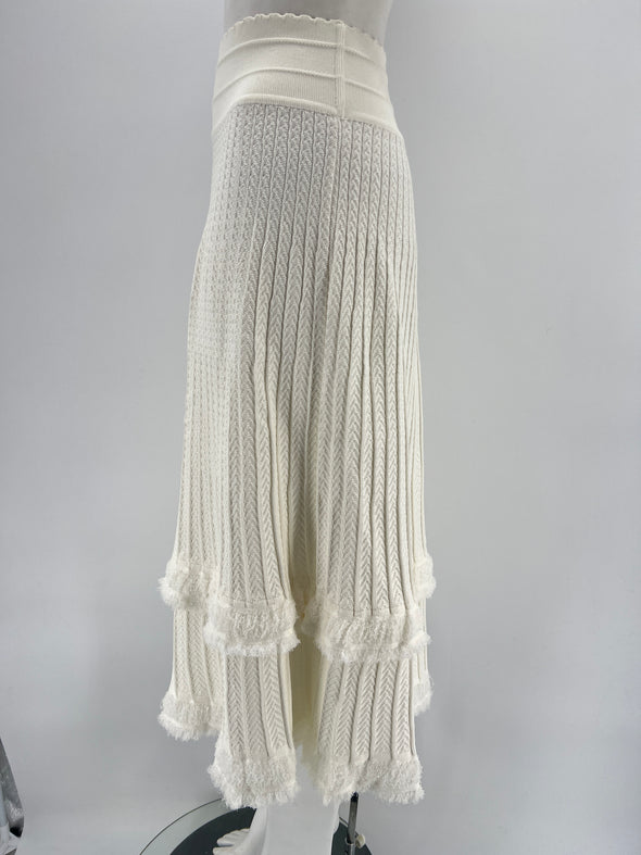 Jupe longue blanche en crochet