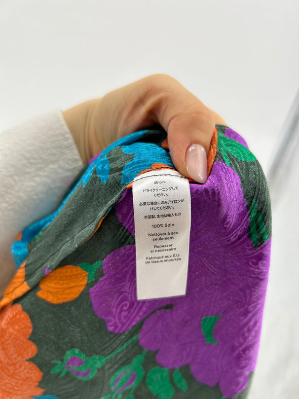 Robe portefeuille colorée en soie