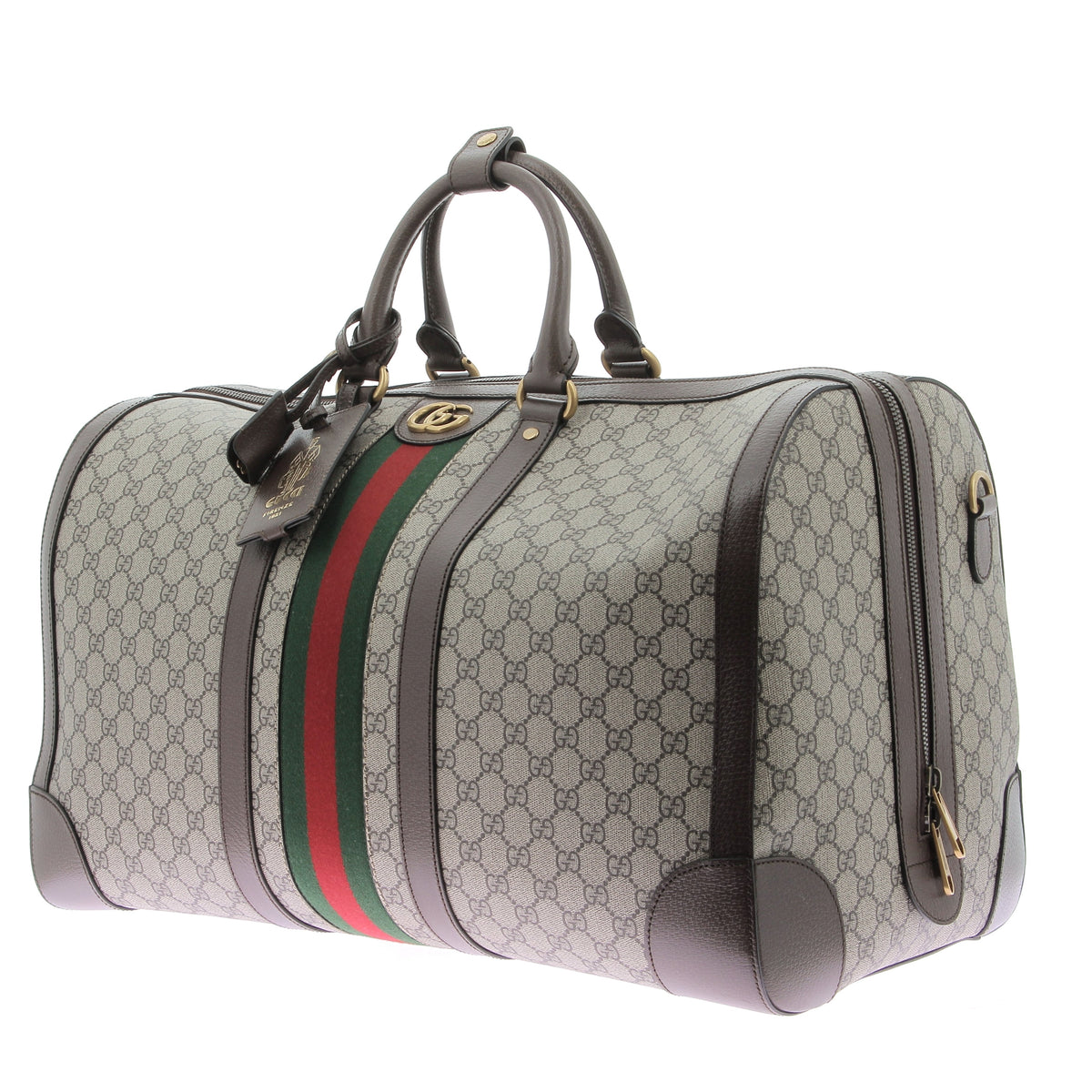 Sac De Voyage Luxe Herring Savoy II - Porte-vêtements En Cuir Et Toile - Marron - Très Peu Utilisé