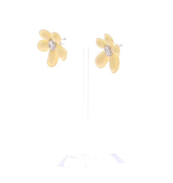 Boucles d'oreilles fleurs jaunes