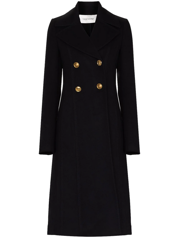 Manteau en laine à boutons dorés