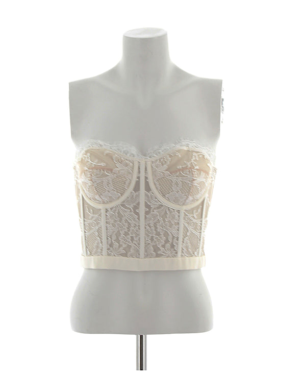 Corset en dentelle blanche
