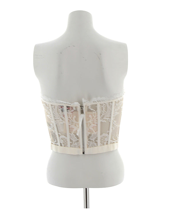 Corset en dentelle blanche