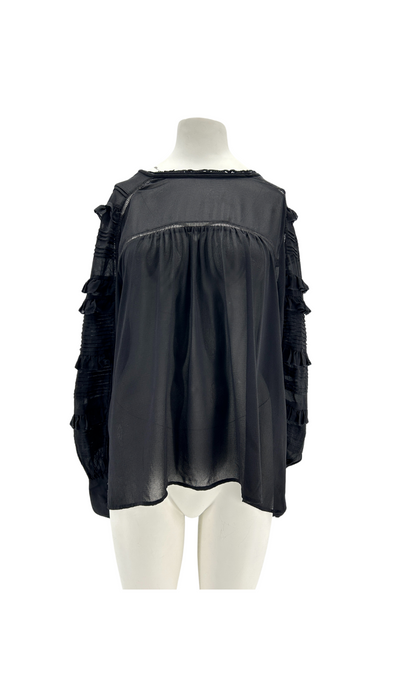 Blouse en soie noire