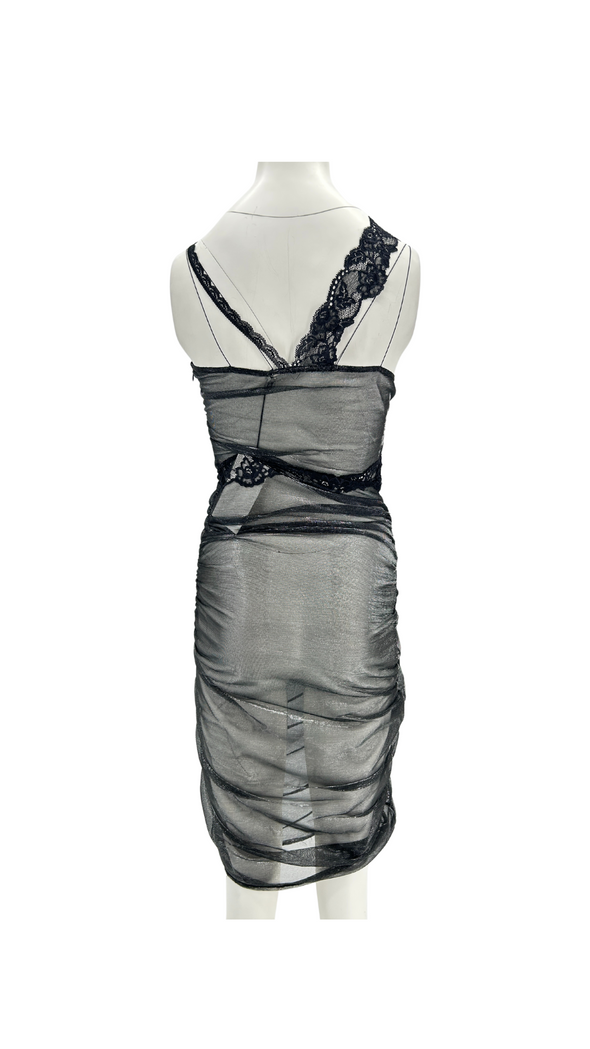 Robe transparente argentée