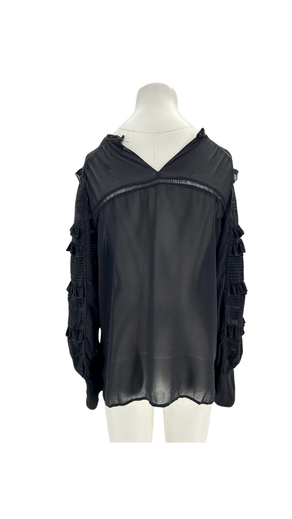 Blouse en soie noire