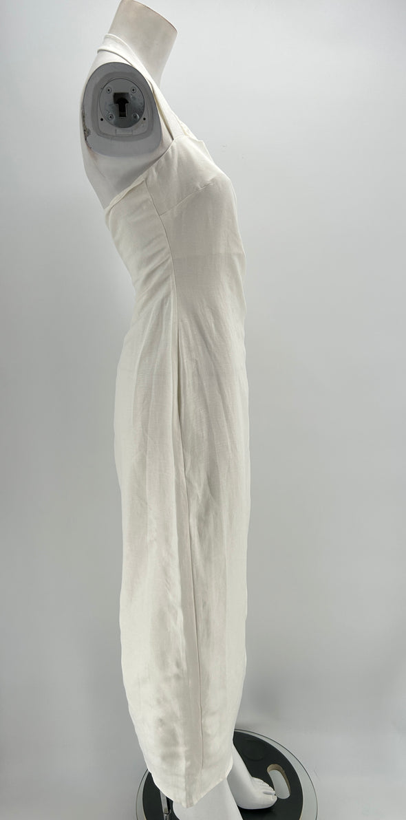 Robe longue blanche en lin