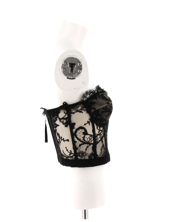 Corset en dentelle noire