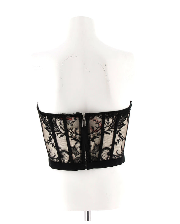 Corset en dentelle noire