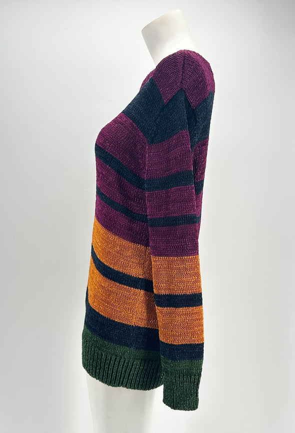 Pull multicolore à rayures