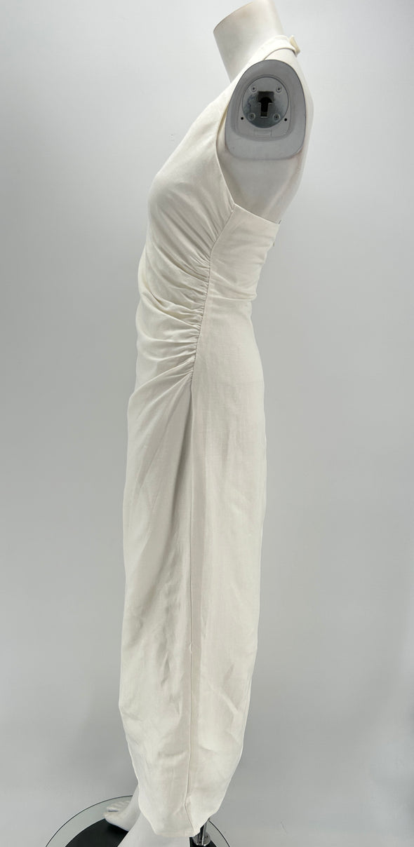 Robe longue blanche en lin