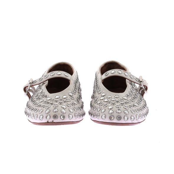 Ballerines blanches à strass