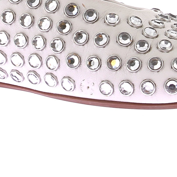 Ballerines blanches à strass