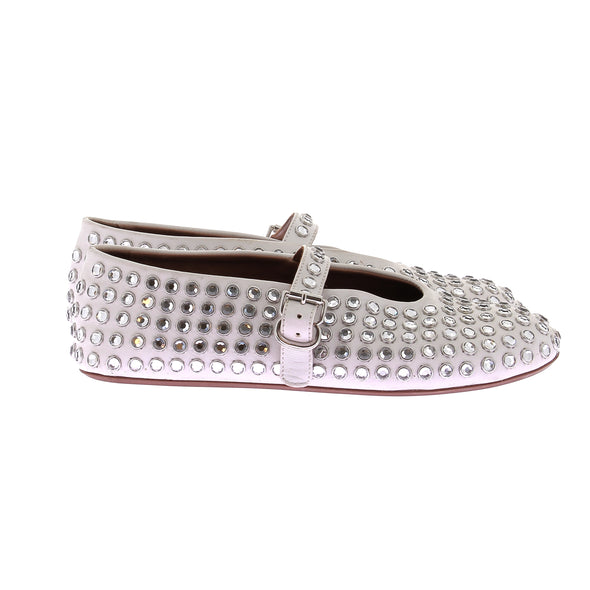 Ballerines blanches à strass