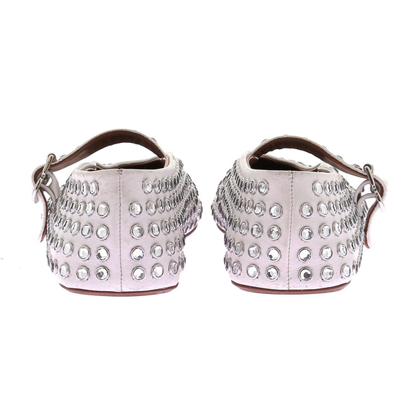 Ballerines blanches à strass
