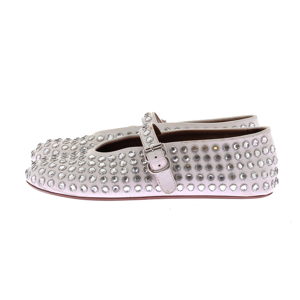 Ballerines blanches à strass