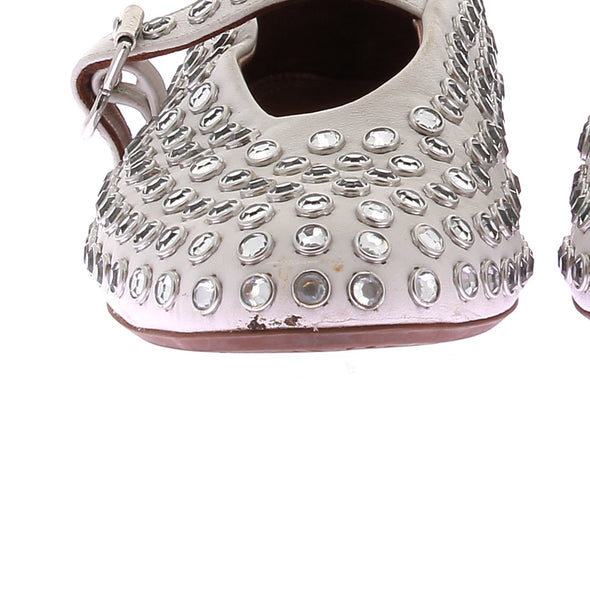 Ballerines blanches à strass