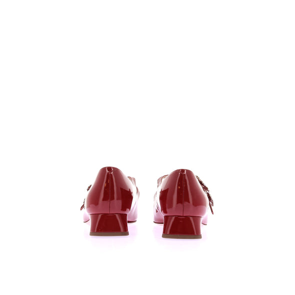 Babies en cuir verni rouge