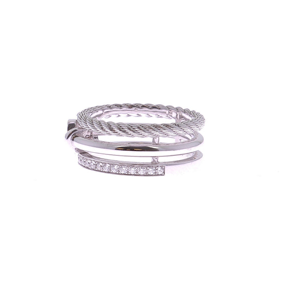Bague "Force 10 Rise" en or blanc et diamants