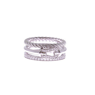 Bague "Force 10 Rise" en or blanc et diamants
