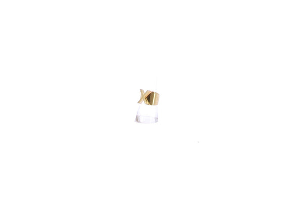 Bague dorée "X"