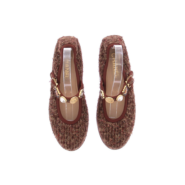 Ballerines en tweed
