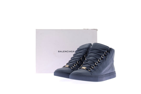 Baskets montantes "Arena" en cuir marine