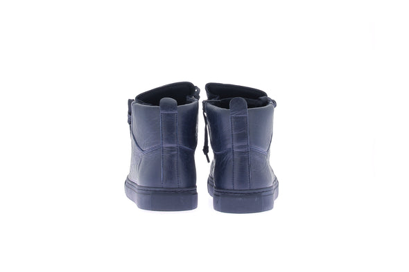 Baskets montantes "Arena" en cuir marine
