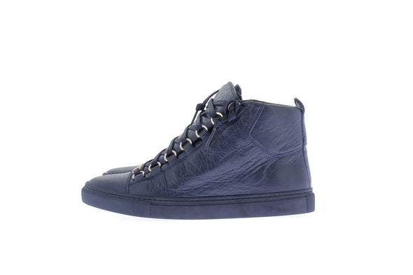 Baskets montantes "Arena" en cuir marine