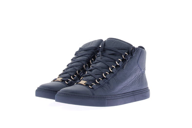 Baskets montantes "Arena" en cuir marine