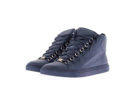 Baskets montantes "Arena" en cuir marine
