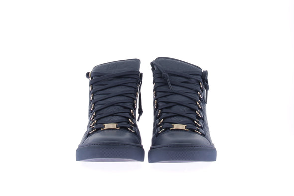 Baskets montantes "Arena" en cuir marine