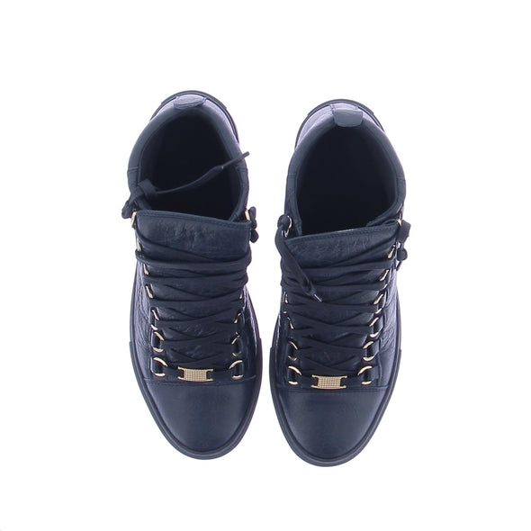 Baskets montantes "Arena" en cuir marine