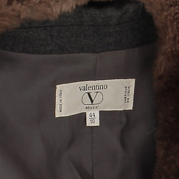 Blazer en laine et fausse fourrure