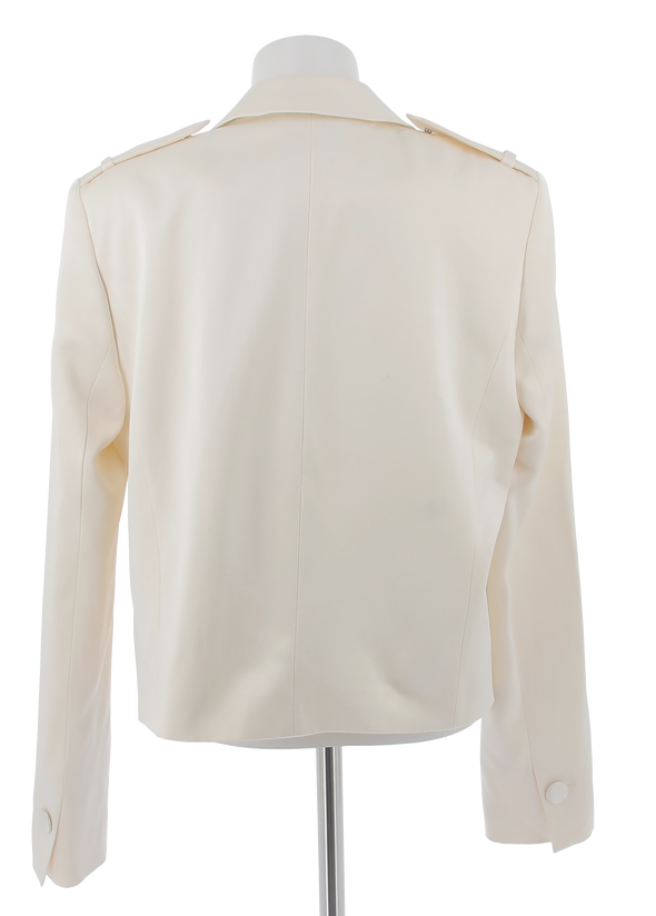 Veste de tailleur crème en soie
