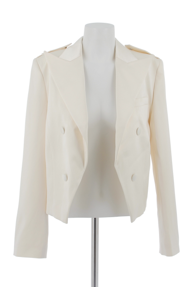 Veste de tailleur crème en soie