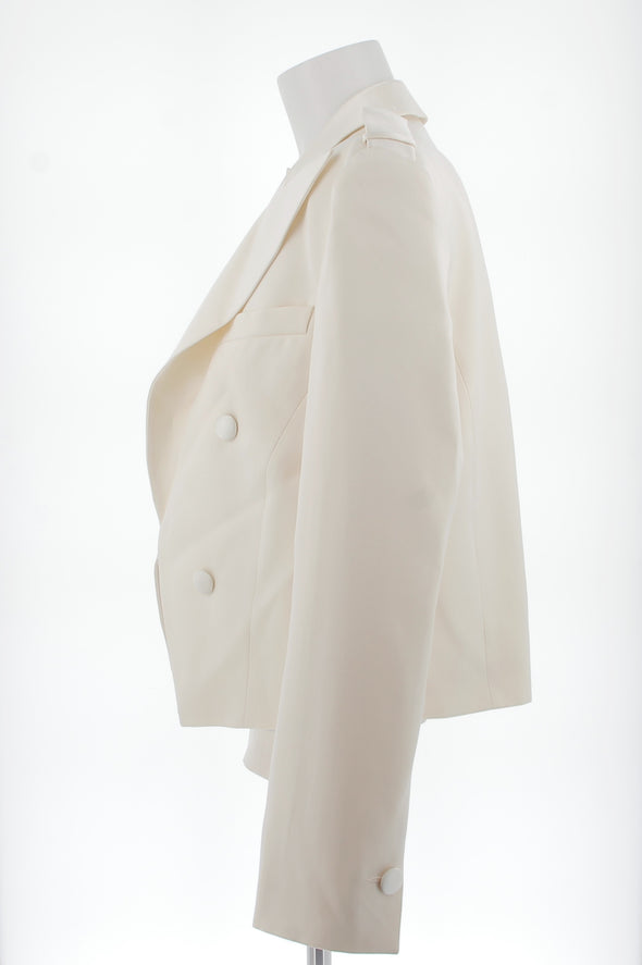 Veste de tailleur crème en soie