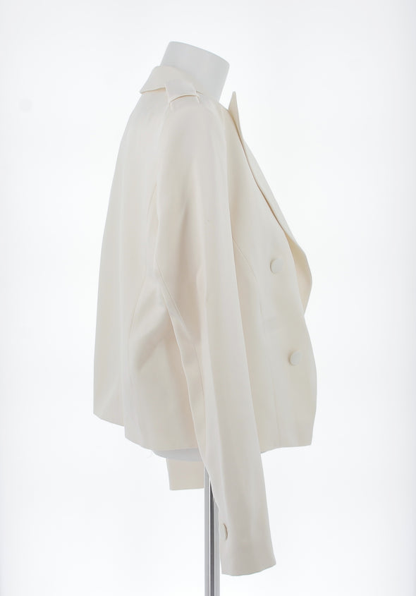 Veste de tailleur crème en soie