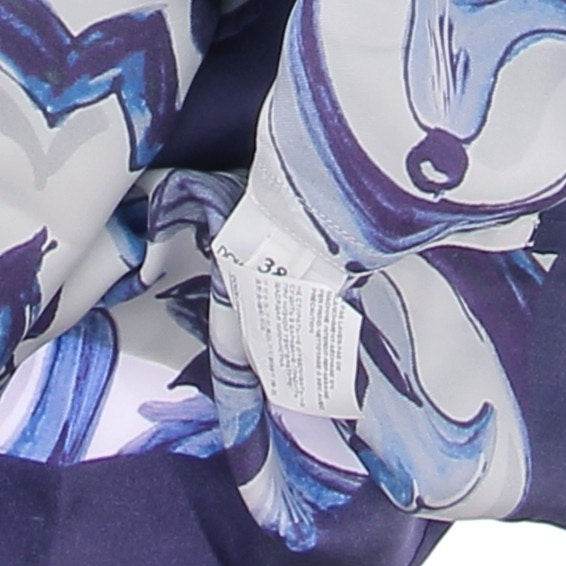 Blouse bleue en soie