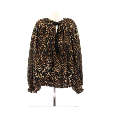 Blouse en soie léopard