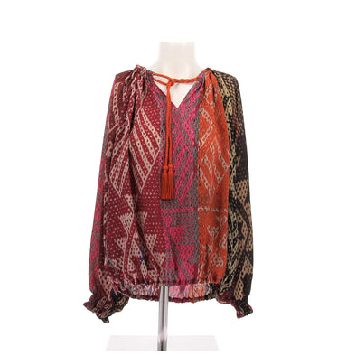 Blouse en soie multicolore