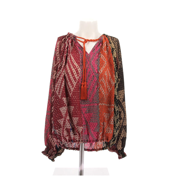 Blouse en soie multicolore