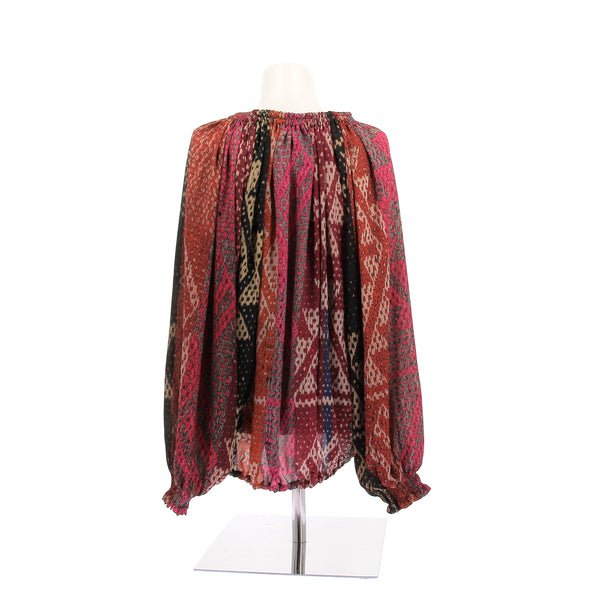 Blouse en soie multicolore