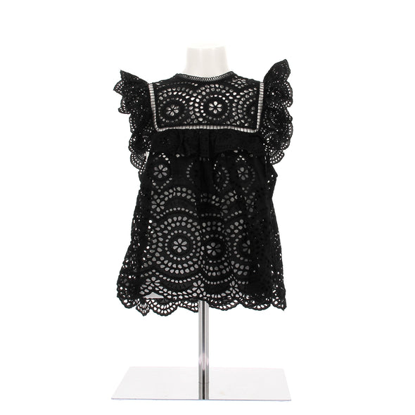 Blouse noire en dentelle
