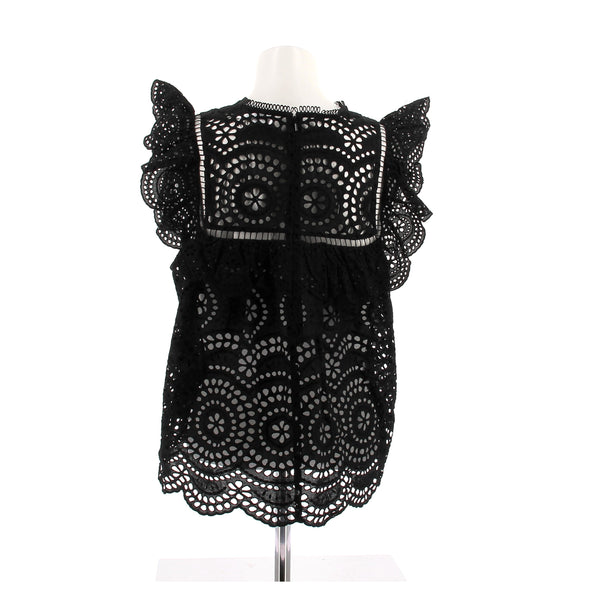 Blouse noire en dentelle