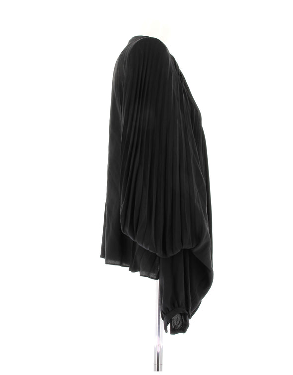 Blouse en soie noire
