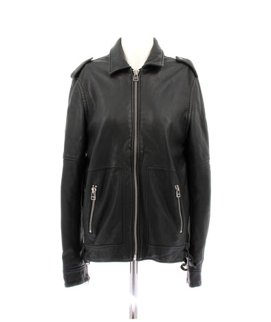 Veste en cuir noire