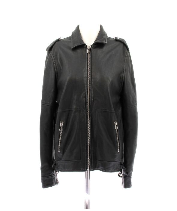 Veste en cuir noire