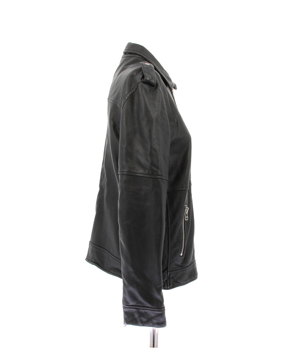 Veste en cuir noire